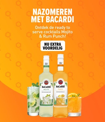 NAZOMEREN met bacardi Ontdek de ready to serve cocktails Mojito & Rum Punch!